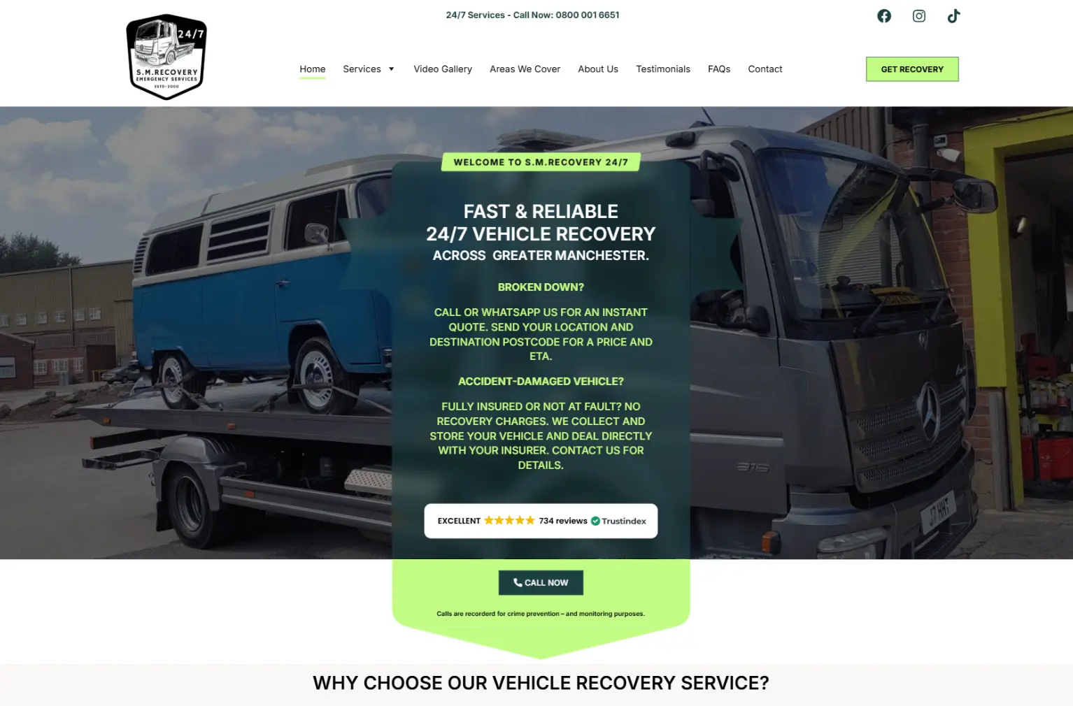SM Recovery website design